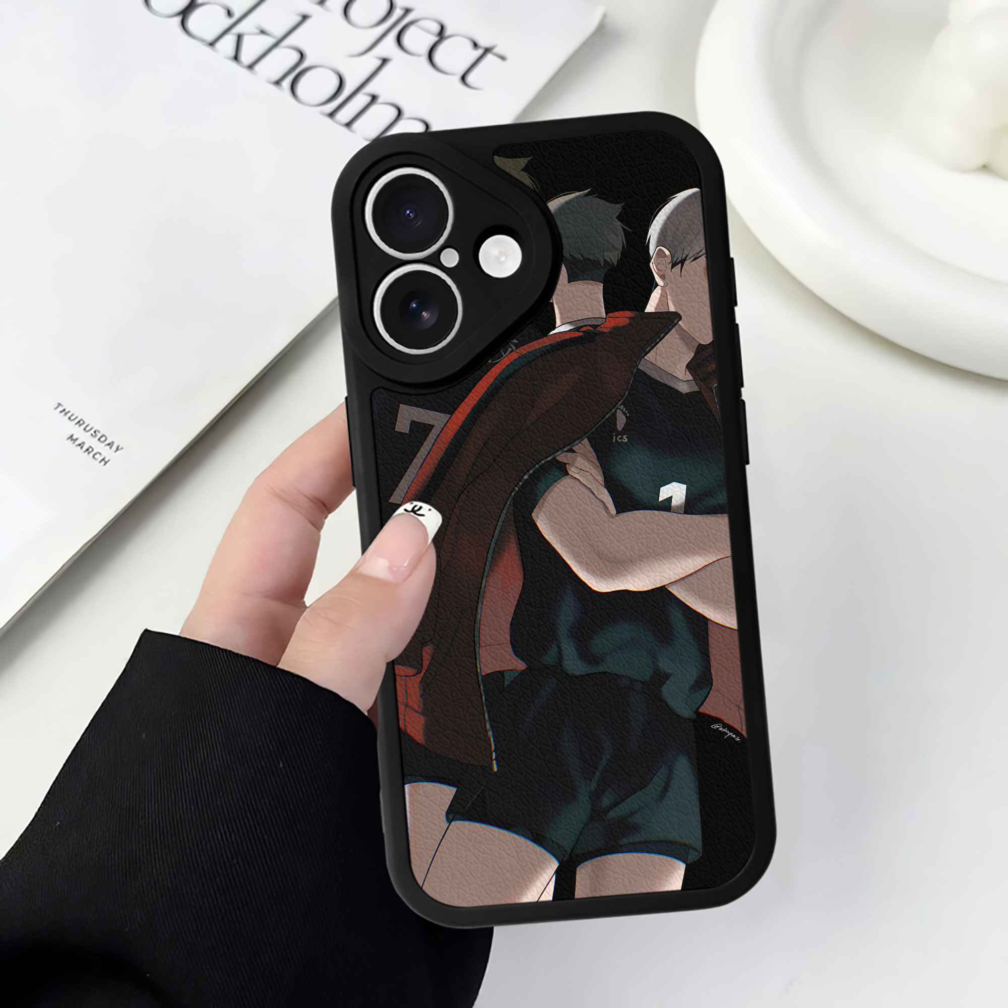 （画像用） ハイキュー!! Haikyu!! 【iPhone 16シリーズ対応】シリコンスマホケース（レザー調） 材質：シリコン